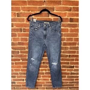 Levi's 724 High Rise Straight Jeans Womens 31 x 32 Blue Denim Stretch Pants‎